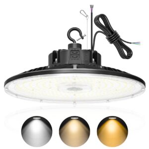 adub ufo led high bay light 150w 100w 80w adjustable, ul listed high bay led shop light 3000k 4000k 5000k, ip65 commercial dimmable led low bay lights for garage gym warehouse lighting, 100-277v