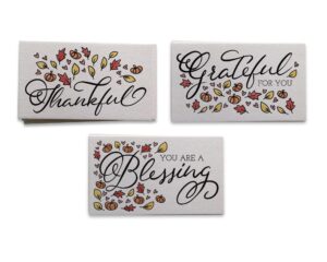 fall blessings thanksgiving table place cards - set of 48 place cards for table settings - for thanksgiving, harvest festivals, fall events