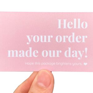 ITZAMNA Thank you Card hello your order made our day card hope this package brigtens yours Card 100 pink