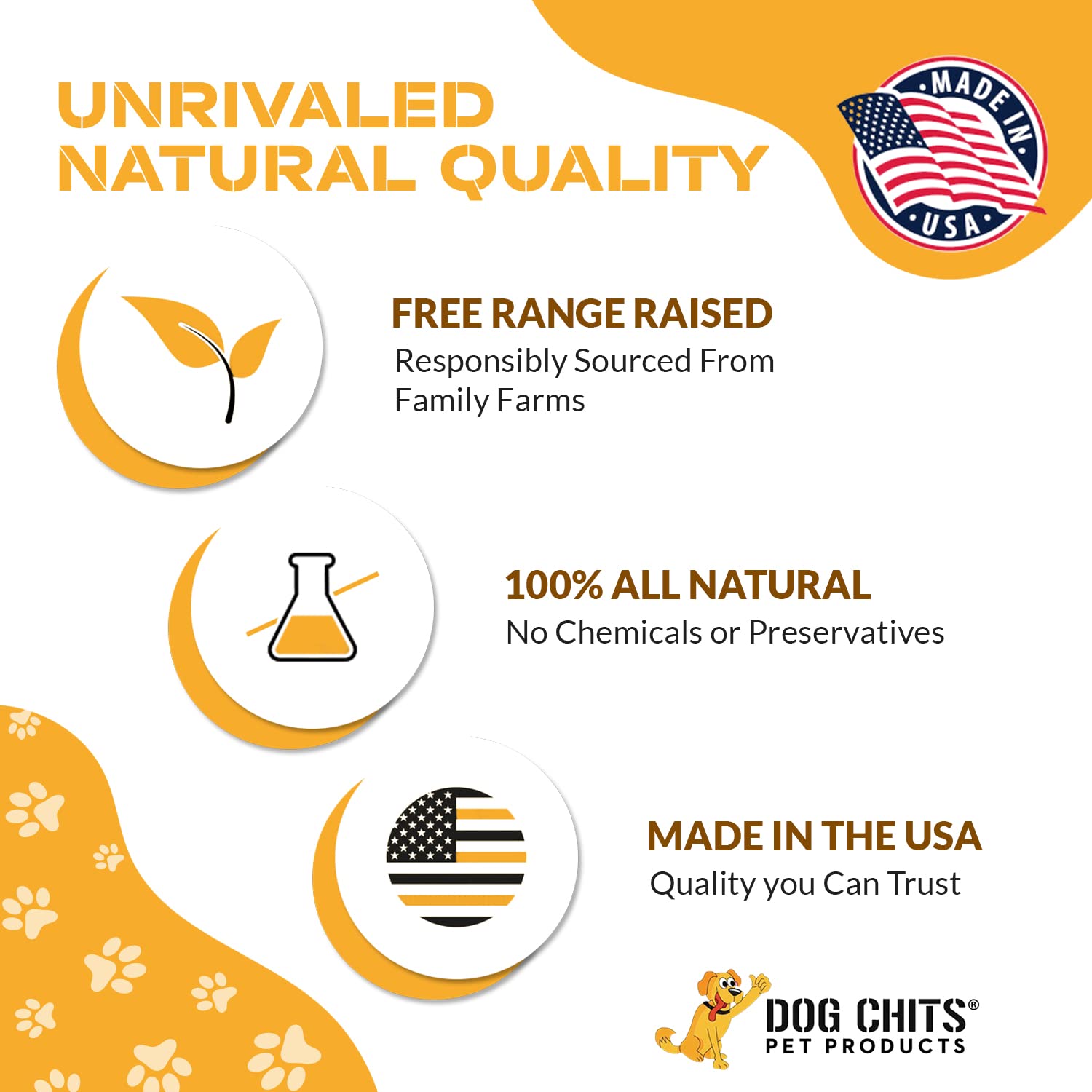 Dog Chits Pig Ears Dog and Puppy Treats - All Natural Grain and Chemical Free Training Chews - High Protein and Low Fat - Supports Dental Health - Made in The USA - 15 Pack