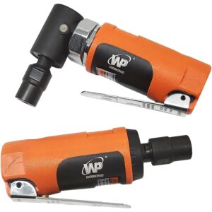 wp workpad air die grinder set, straight/angled air die grinder kit with 1/4 and 1/8 inch collets, pneumatic tools 2pcs