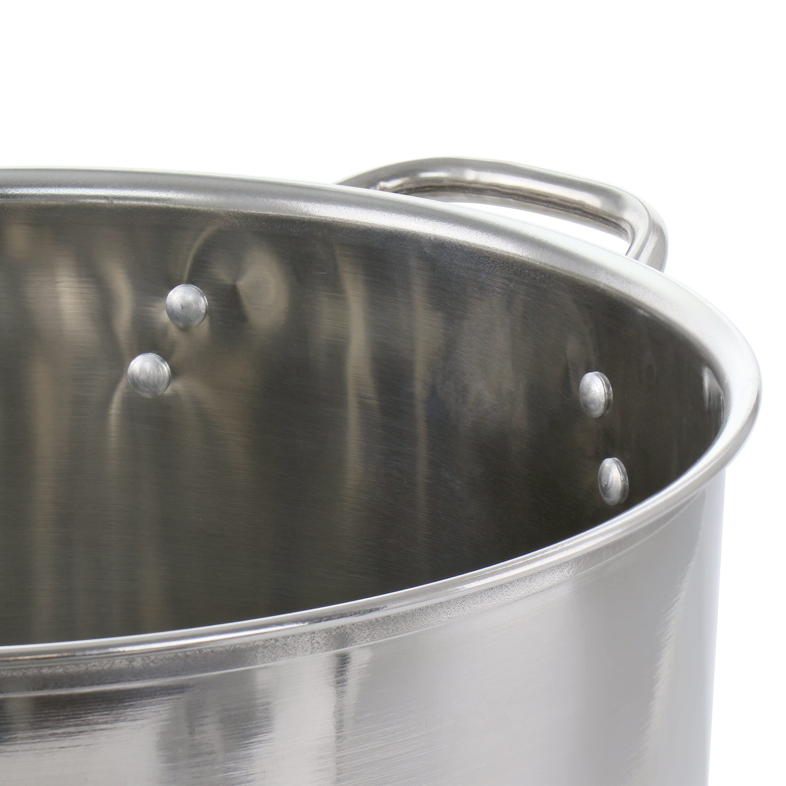 Everyday 16 Quart Stainless Steel Stock Pot with Lid Silver Non-Stick