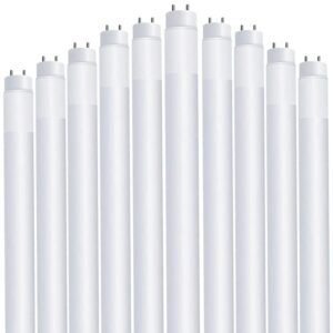 feit electric led 4ft bulbs t8, 32 watt equivalent, type a tube light, plug & play, t8 led tubes, led fluorescent replacement, frosted, t848/840/ledg2/2/5, cool white, 10 pack