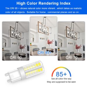 TRIJZHOU 6 Pack G9 LED Light Bulb 50w 40w Halogen Equivalent 4w Warm White 3000k 500 Lumen JCD/G9 Bi-Pin Base for Home Lighting