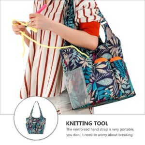 Ciieeo Storage Tote Knitting Tote Bag Yarn Storage Organizer Wool Shoulder Bags Crochet Supplies Pouches Travel Portable Yarn Bags for Crochet Hooks Yarn Balls Crocheting Kits Canvas Tote Bag