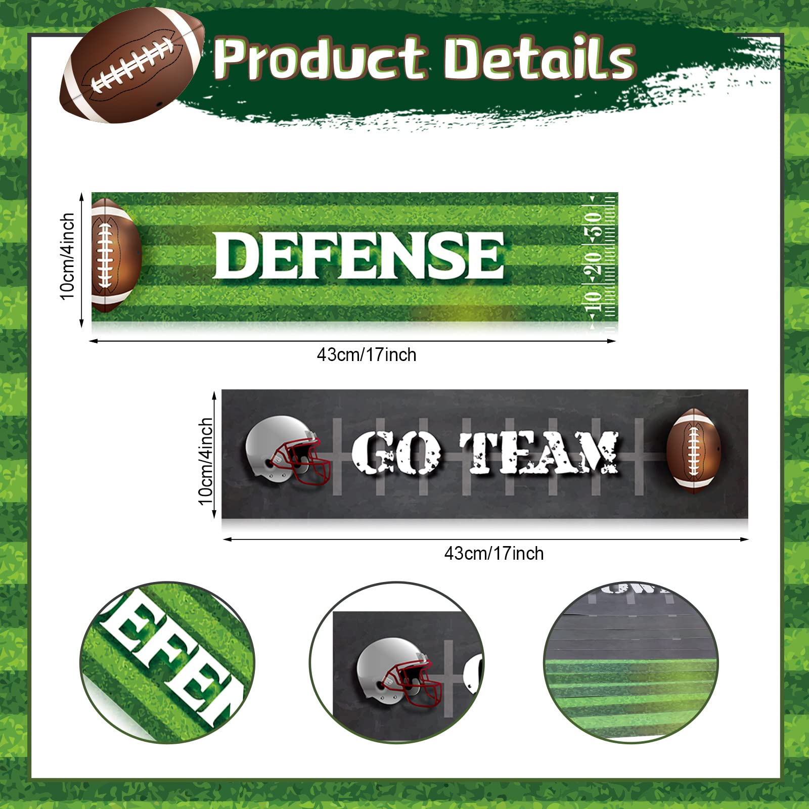 10 Pcs Football Cutouts 3.94 x 16.93 Inches Football Decorations Football Bulletin Board Decorations Football Decorations for Locker Football Sign for Sports Tailgate Birthday Football Theme Parties