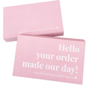 ITZAMNA Thank you Card hello your order made our day card hope this package brigtens yours Card 100 pink