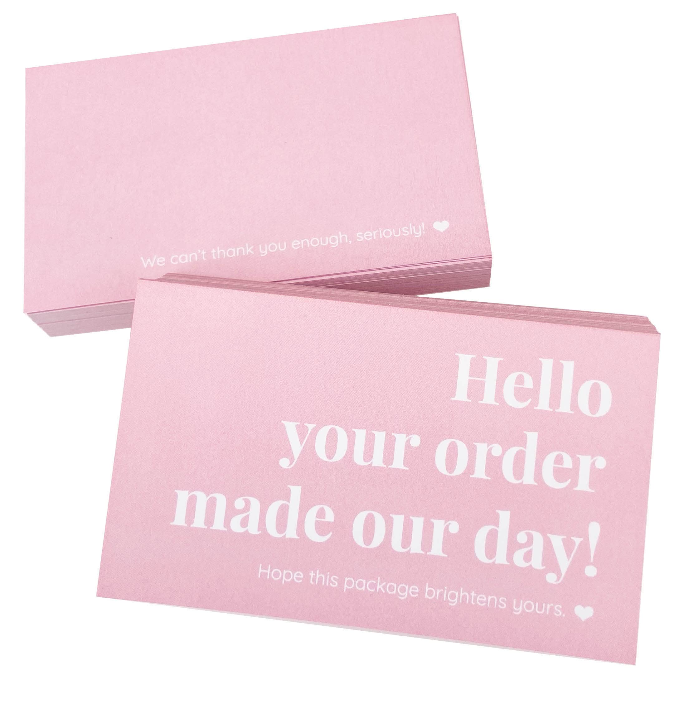 ITZAMNA Thank you Card hello your order made our day card hope this package brigtens yours Card 100 pink