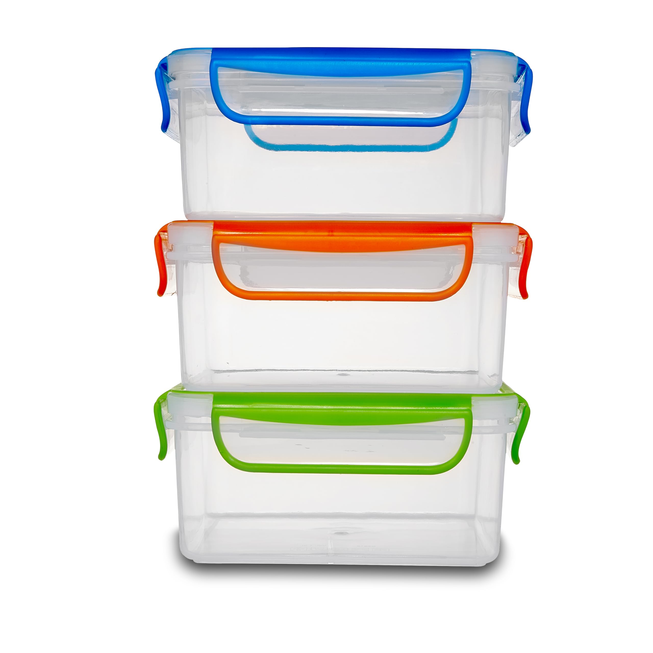 Kitchen & Cabana - 3 Pack of Large Size Sandwich Containers - Reusable, BPA Free Plastic, Snap Shut Lids with Airtight Silicone Seal. Great for Sandwiches, Snacks and Storage. (Jumbo Size - 3 Pack -