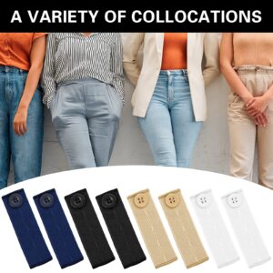 Prasacco 8 Pieces Elastic Waist Extenders for Pants, Waistband Expanders for Men Women Adjustable Button Extenders for Jeans Pants Button Extender for Women and Men Jeans Dress