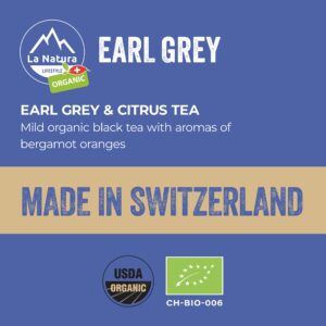 La Natura Organic Earl Grey Hot Nespresso Compatible Original Line Tea Pods - Delicious Black Bergamot Tea Packed in Compostable Capsules - Pack of 60