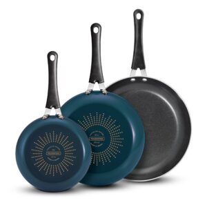 Tramontina Aluminum Navy Blue Fry Pan Set of 3