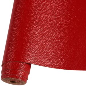 solid color red faux leather 10 "x53" (25cmx135cm), faux leather sheets roll very suitable for making crafts, leather earrings, bows,sewing (red)