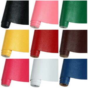 Solid Color Red Faux Leather 10 "X53" (25cmX135cm), Faux Leather Sheets Roll Very Suitable for Making Crafts, Leather Earrings, Bows,Sewing (Red)