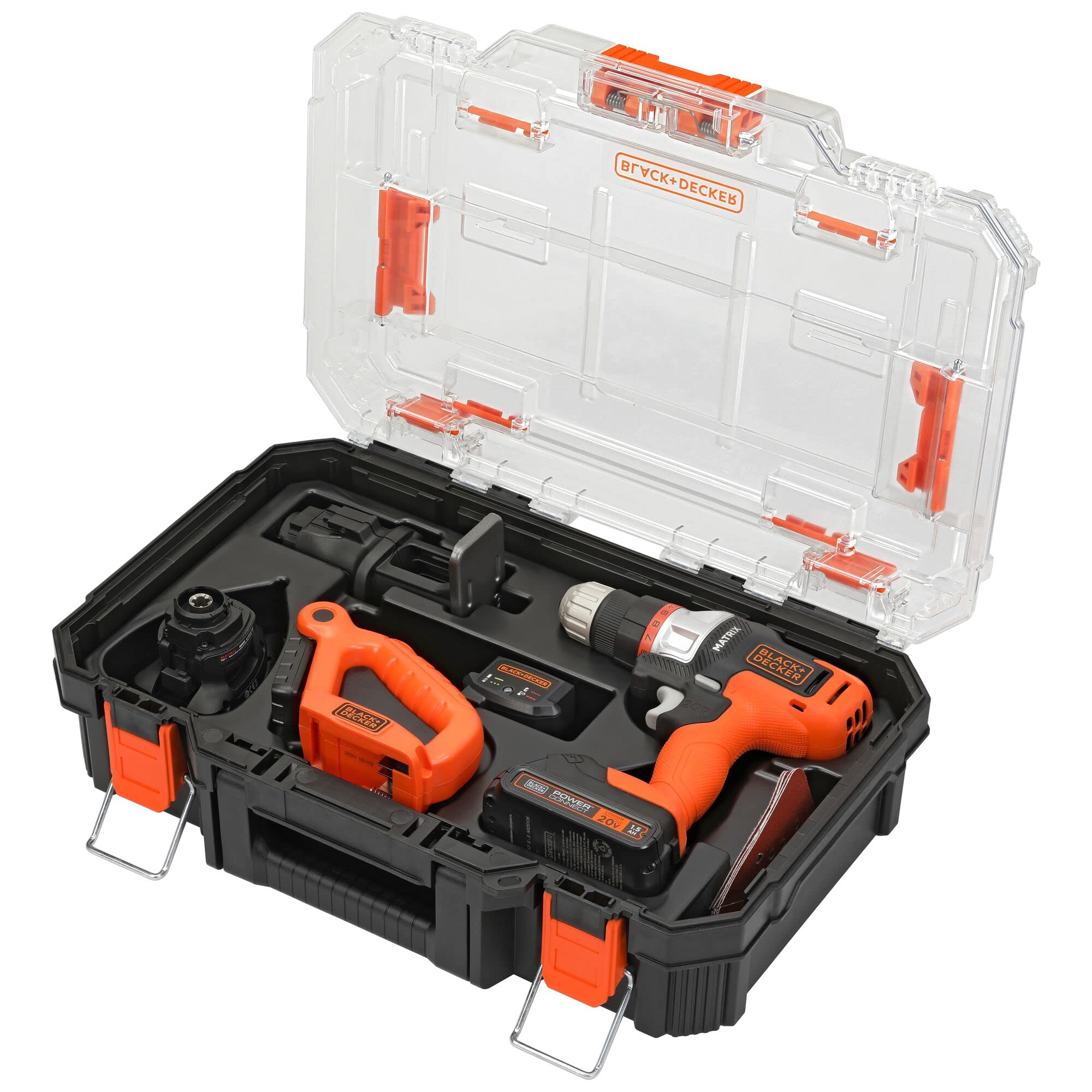 BLACK+DECKER MATRIX 20V MAX* Cordless 4-Tool Combo Kit with Storage (BDCDMT1204KITC1)