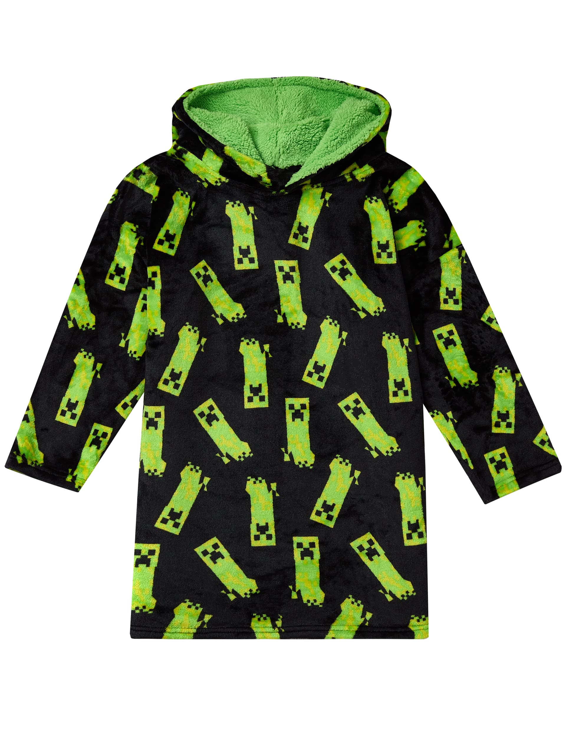 Minecraft Boys Lounge Hoodie Creeper Black One Size