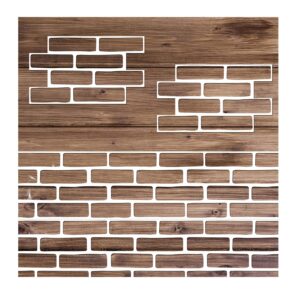 4pcs brick stencils for painting walls 17 x10inch, reusable brick stencil for concrete floor large brick patterns wall stencil for home decor (brick)