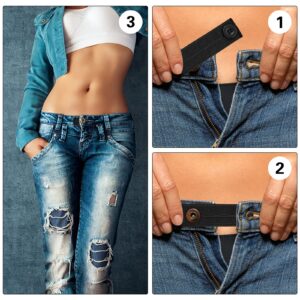 Prasacco 8 Pieces Elastic Waist Extenders for Pants, Waistband Expanders for Men Women Adjustable Button Extenders for Jeans Pants Button Extender for Women and Men Jeans Dress