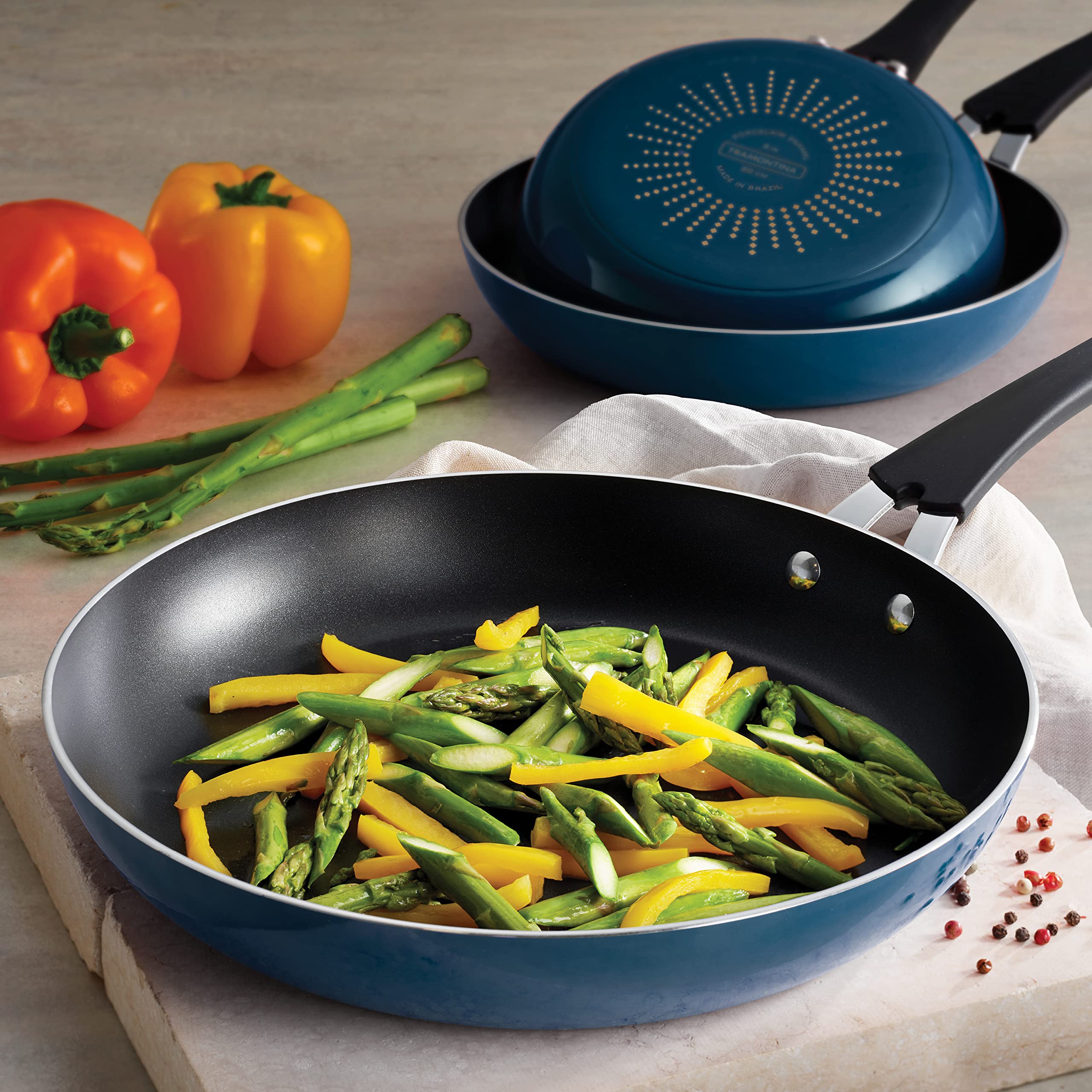 Tramontina Aluminum Navy Blue Fry Pan Set of 3