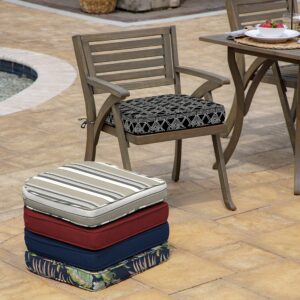 Arden Selections ProFoam Essentials Outdoor Seat Cushion 19 x 20, Black Global Stripe