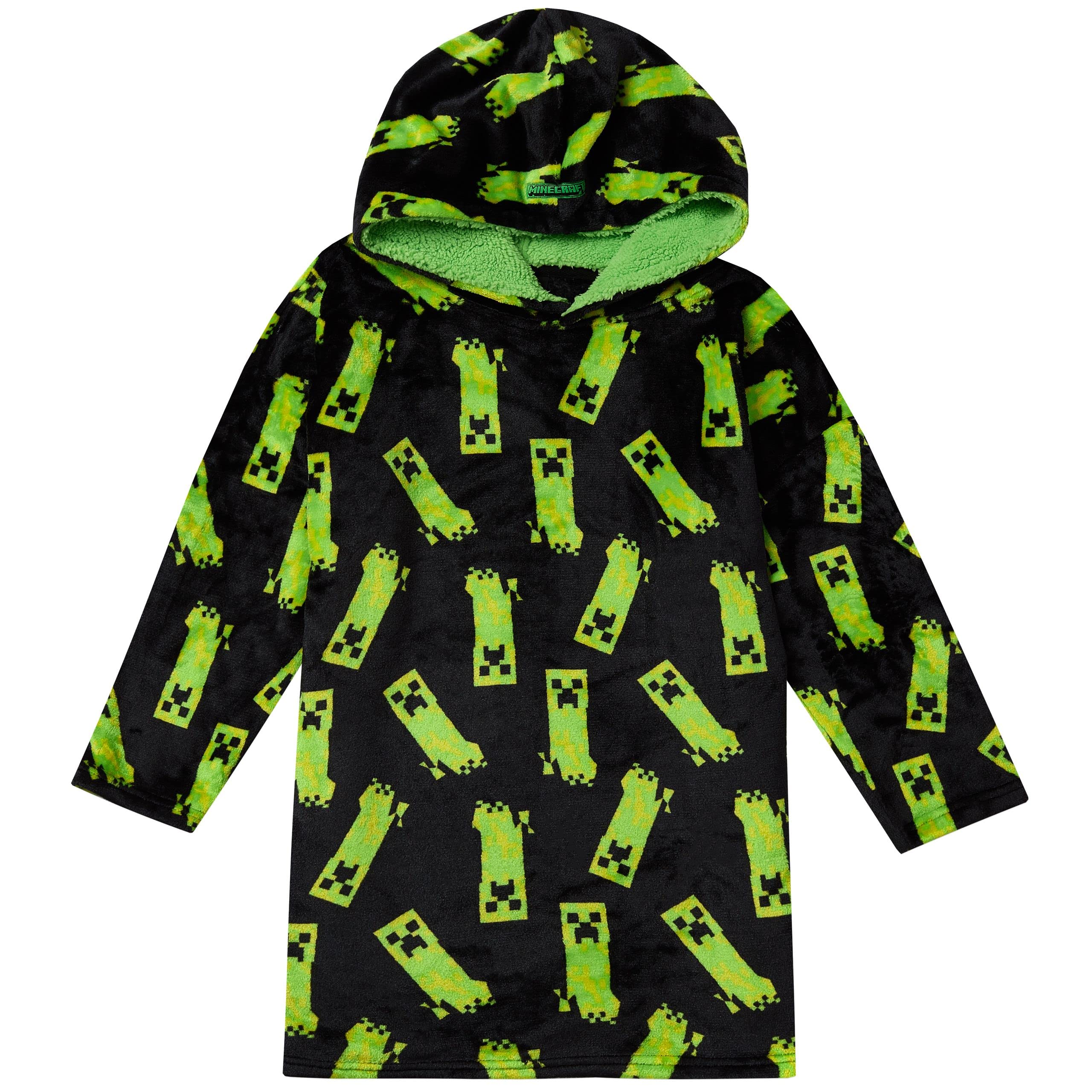 Minecraft Boys Lounge Hoodie Creeper Black One Size