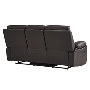 Lexicon Farmington Wall-Hugger Manual Double Reclining Sofa, Brown