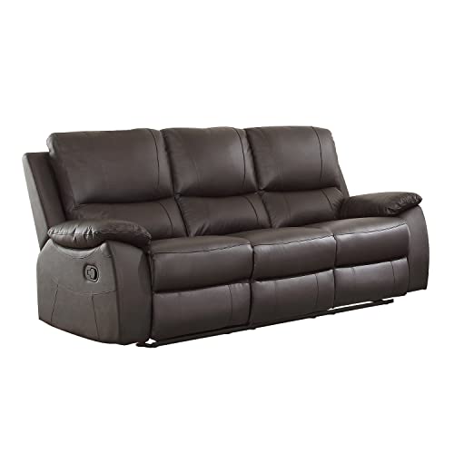 Lexicon Farmington Wall-Hugger Manual Double Reclining Sofa, Brown