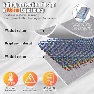 DD dedeo Graphene Heating Pad,Heating Mattress,0.2cm Ultrathin Blanket,72W,Machine Washable,Fast Heating,60 * 78inch for Bed,Dark Grey