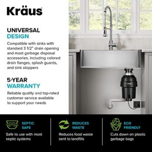 Kraus KWU110-32-100-100MB, Kore Workstation 32-inch Undermount 16 Gauge Single Bowl Stainless Steel Kitchen Sink with WasteGuard 1 HP Continuous Feed Garbage Disposal