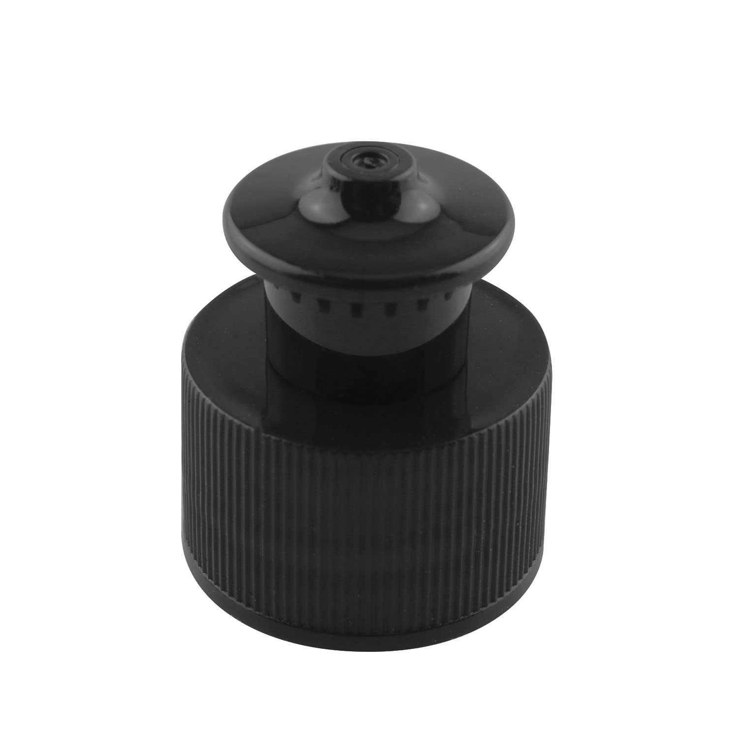 JCBIZ Bottle Caps 12pcs Push Pull Caps for Water Bottles Plastic 24mm PET Bottles and Glass Bottles Black Water Push Pull Lids