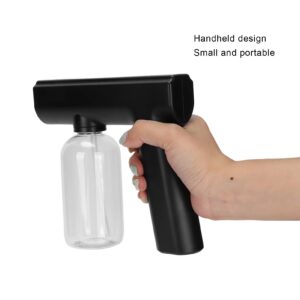 Electric Mist Atomizer Sprayer Gun, Disinfectant Fogger Mist Gun Portable Alcohol Nanometer Handheld Fogger Wireless Cleaning Sprayer Black Rechargeable Machine for Home Office School Hotel