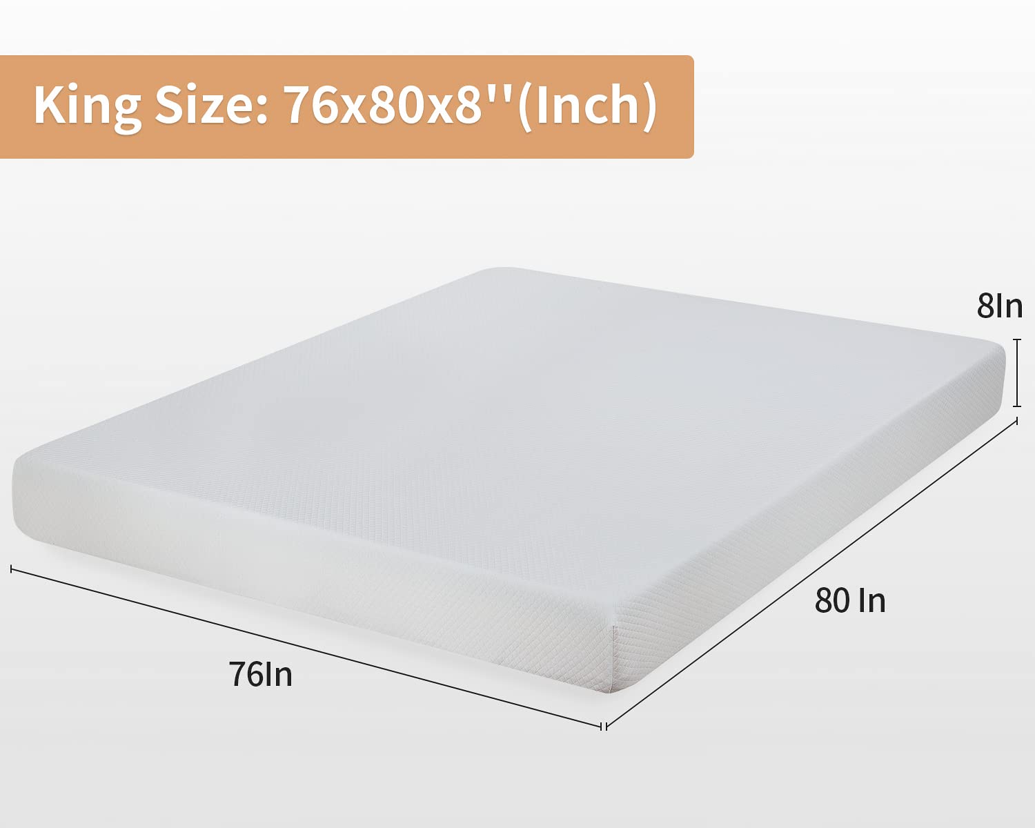 PayLessHere 8 Inch King Gel Memory Foam Mattress Fiberglass Free/CertiPUR-US Certified/Bed-in-a-Box/Cool Sleep & Comfy Support