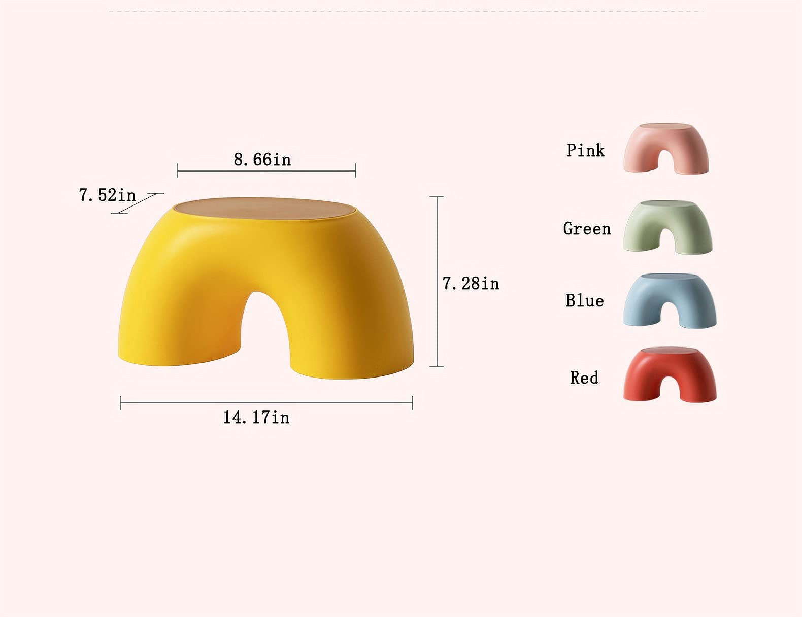 LAN ZHANG GUI Kid Stool Children's Stool Rainbow Stool Foot Stool is Suitable for Living Room bedrooms, Study, Kitchen and Bathroom, etc. (Pink)