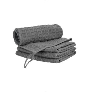 watchget microfiber cleaning cloth,barista micro cloth 4 pack-microfiber barista towels espresso towel espresso machine cloths, steam wand cloth, kitchen cleaning cloth waffle weave dark grey(12"x12")