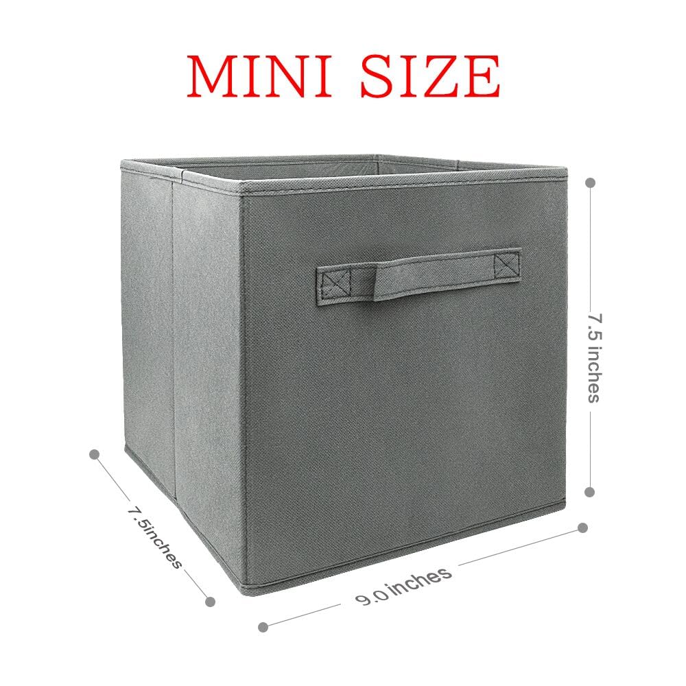 EBIGIC storage bins collapsible storage bins,cube storage organizer (Pack of 6) 9 * 7.5 * 7.5inch,For home and office Collapsible Closet Shelf Organizers, Drawer Organizers (Grey)