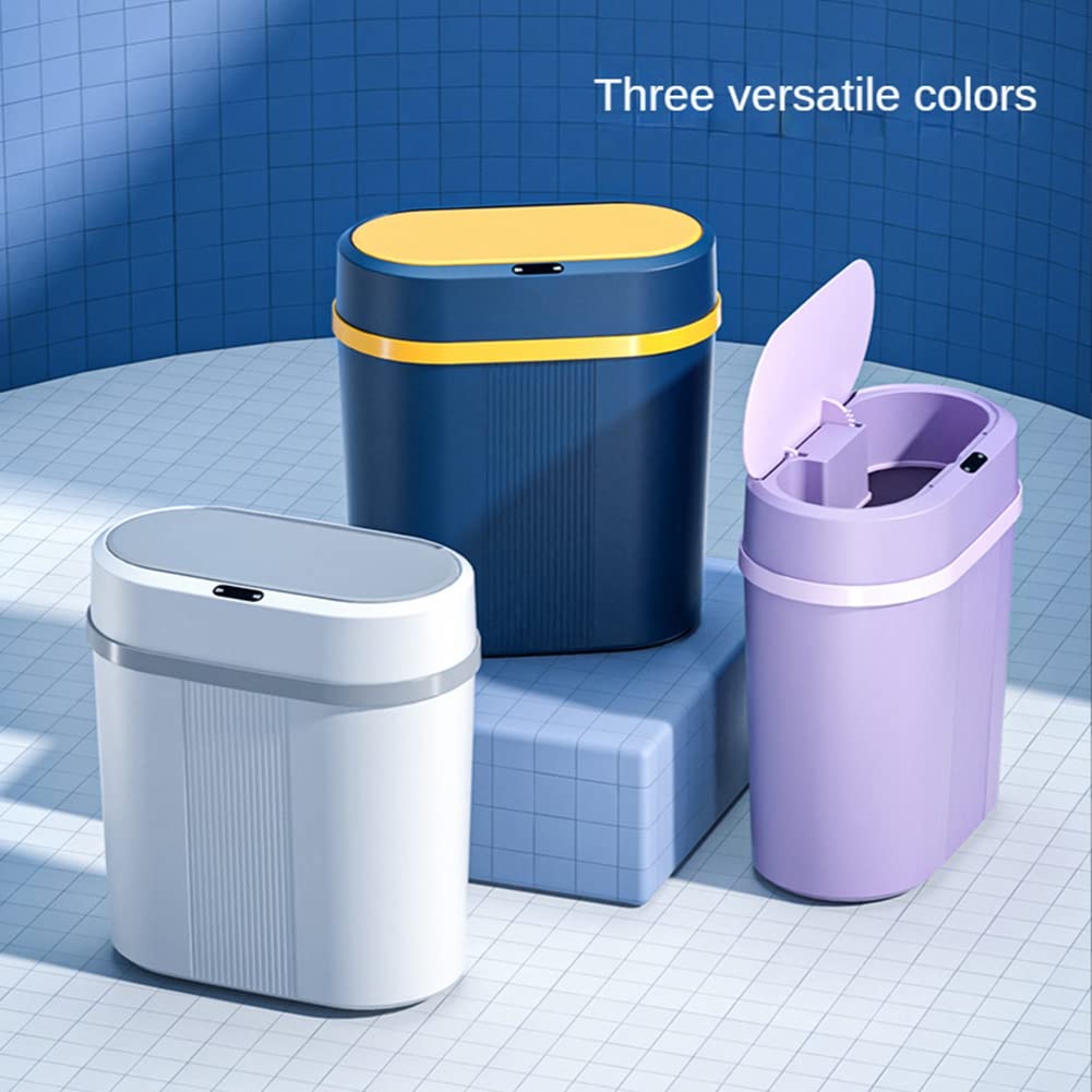 Viupolsor Trash Can Electronic Automatic Garbage Bin Waterproof Bathroom Kitchen Dustbin Intelligent Waste Bin White