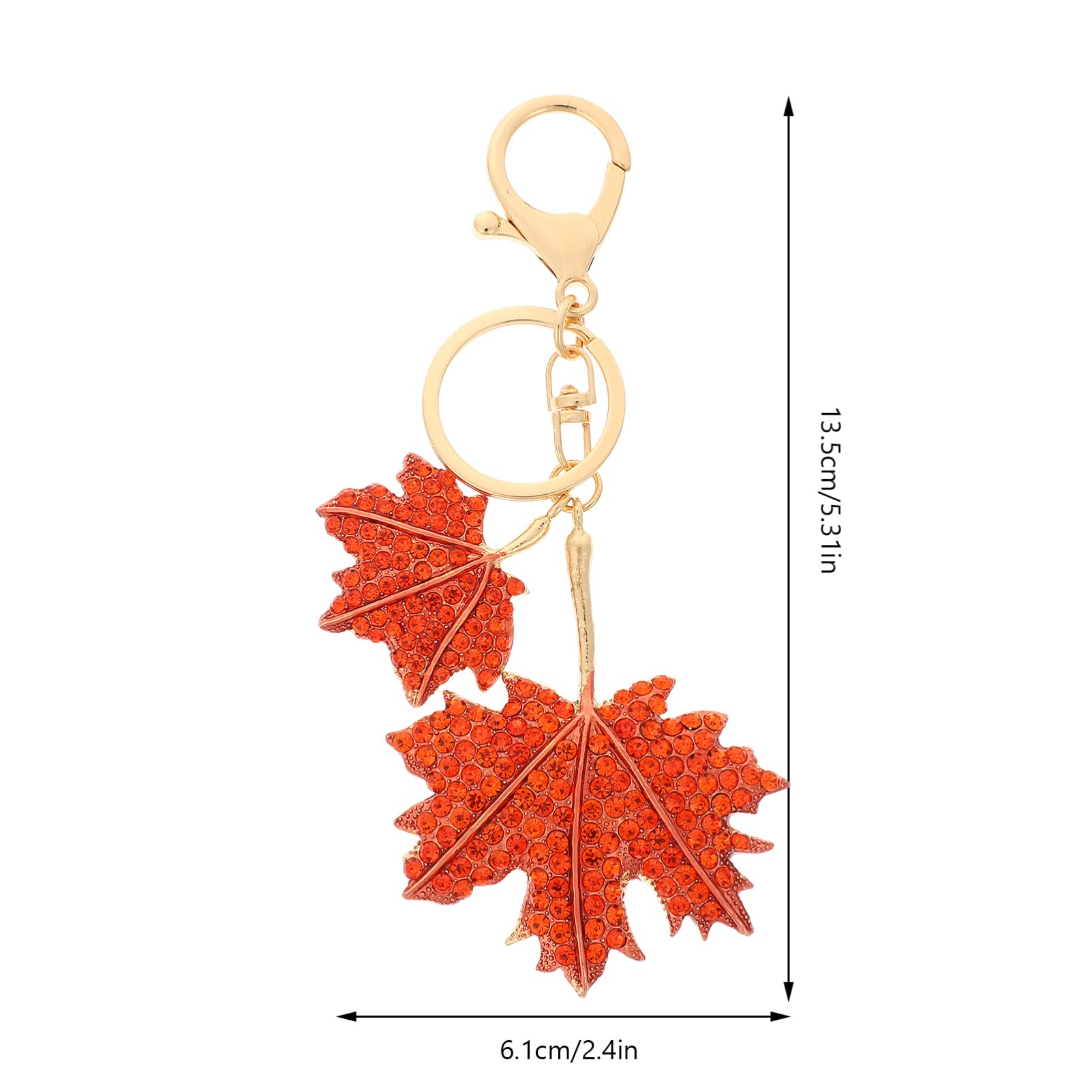 NUOBESTY Leaf Pendant Cute Backpack Decorative Metal Keychain Maple Leaf Shape Keychain Exquisite Maple Leaf Hanging Key Ring Fall Decor Flower Keychain