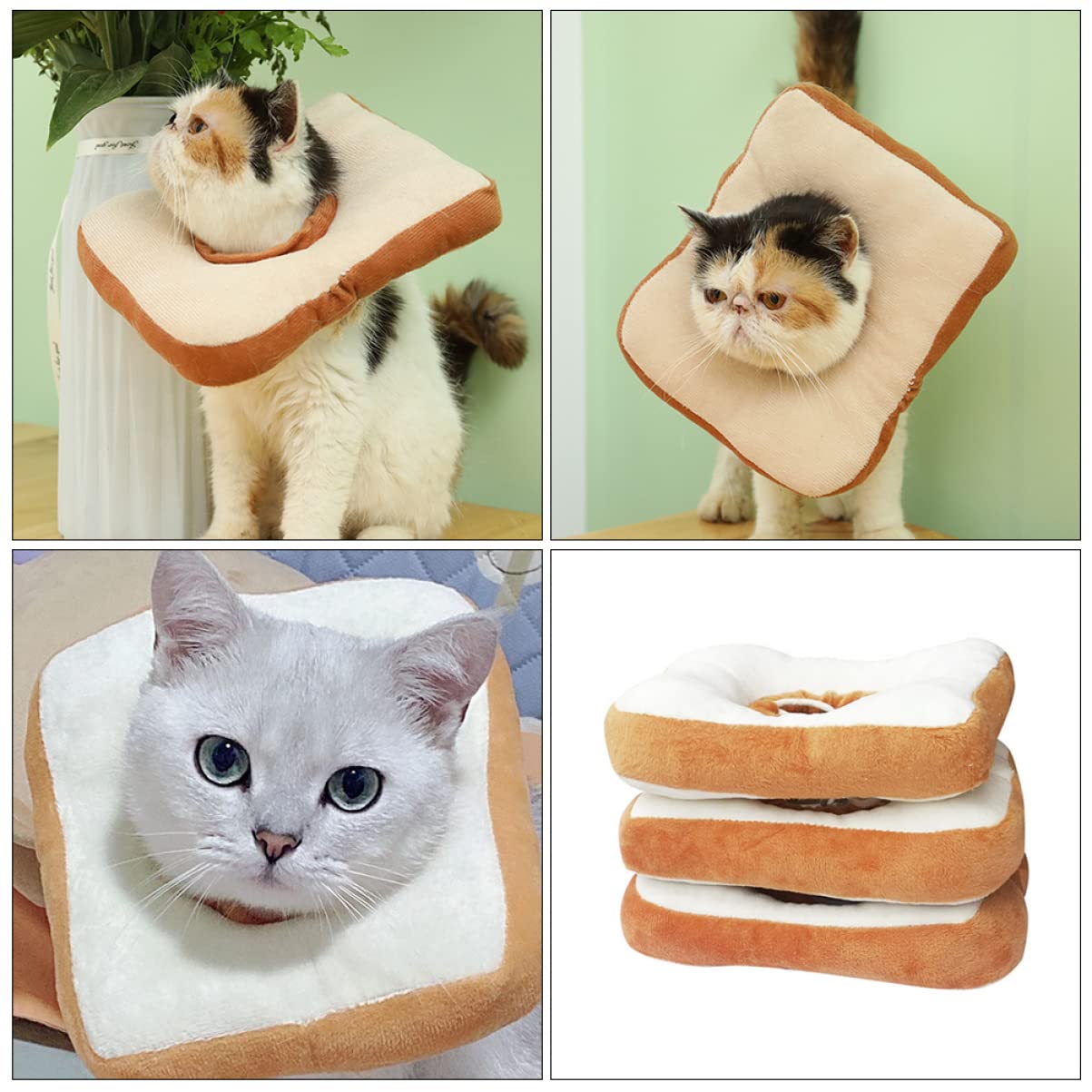 Mipcase 1pc Collar Loaf Bread Pet Decor Puppy Outfits Cat Costumes for Cats Kitten Neck Cone Inflatable Costumes Puppy Bunny Costume Small Dog Costume Neck Circle Cotton -Scratch