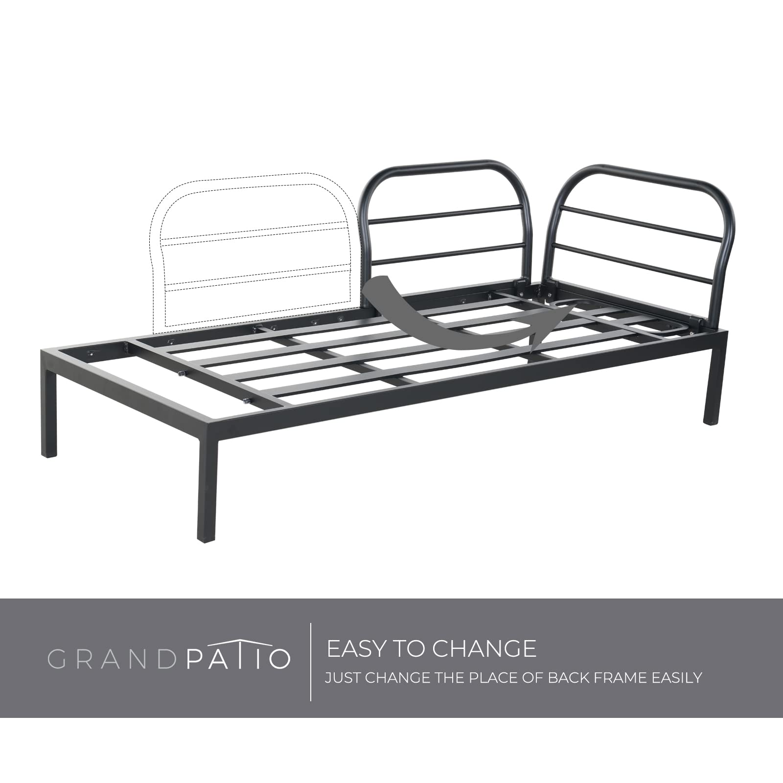 Grand patio Outdoor Sectional Sofa Set, Aluminum Frame Conversation Set with Cushion & Woodgrain Built-in Side Coffee Table, 4-Piece Modern Furniture Set for Poolside, Backyard, Deck