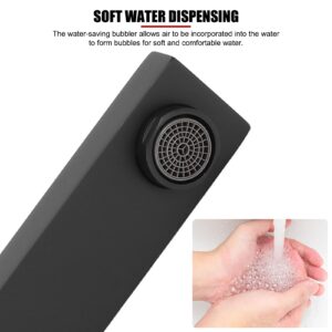 EVTSCAN 7 Inch Modern Matte Black Wall Mounted Bathroom Tub Spout, Stainless Steel Universal G1/2 Tub Spout DIY Replacement for Bath Decor, Easy to Install, Not Included Handle