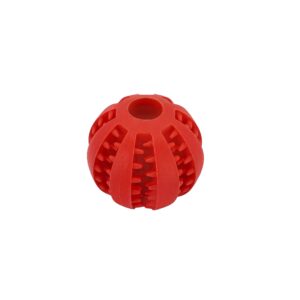 2 Pcs Non-Toxic Rubber Dog Toy Ball, 2.75 inch Durable & Tough Rubber Dog Treat Dispensing Puzzle Ball Chew Toy & IQ Training Toy for Small & Medium Sized Dogs (Red & Orange)