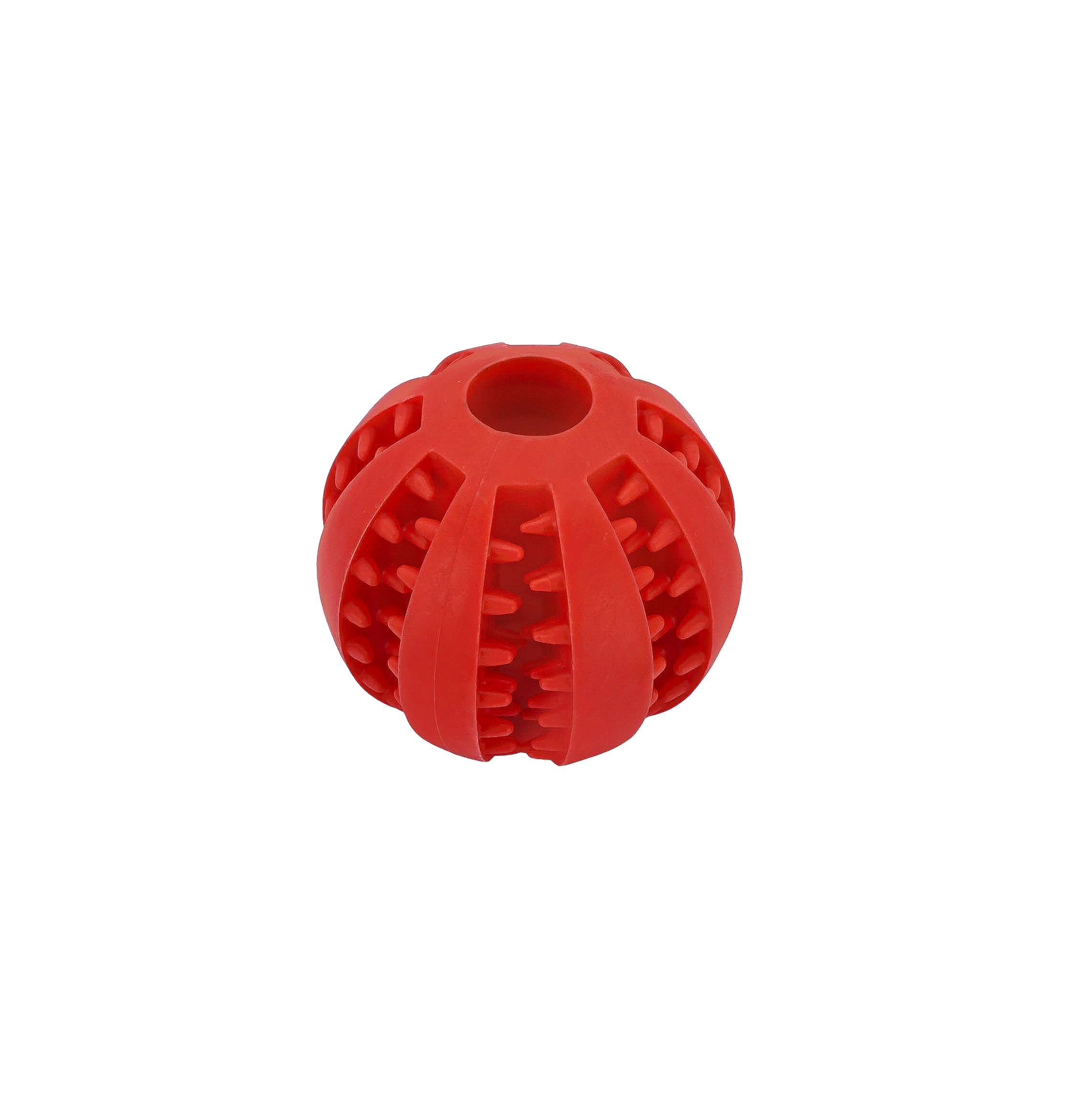 2 Pcs Non-Toxic Rubber Dog Toy Ball, 2.75 inch Durable & Tough Rubber Dog Treat Dispensing Puzzle Ball Chew Toy & IQ Training Toy for Small & Medium Sized Dogs (Red & Orange)