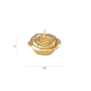 Mega Candles 12 pcs Unscented Gold Floating Rose Petals Flower Candle, Hand Poured Paraffin Wax Candles 1.5 Inch Diameter, Home Décor, Wedding Receptions, Baby Showers, Birthdays, Parties & More