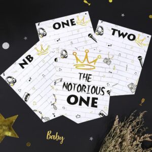 kreat4joy The Notorious One Birthday Decorations Photo Banner, 1st Birthday Baby Photo Banner for Newborn to 12 Months, the Big One Hip Hop 1st Birthday Banner for Baby Shower First Birthday Party