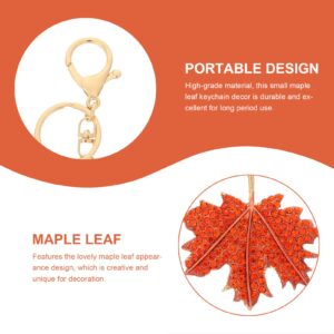 NUOBESTY Leaf Pendant Cute Backpack Decorative Metal Keychain Maple Leaf Shape Keychain Exquisite Maple Leaf Hanging Key Ring Fall Decor Flower Keychain