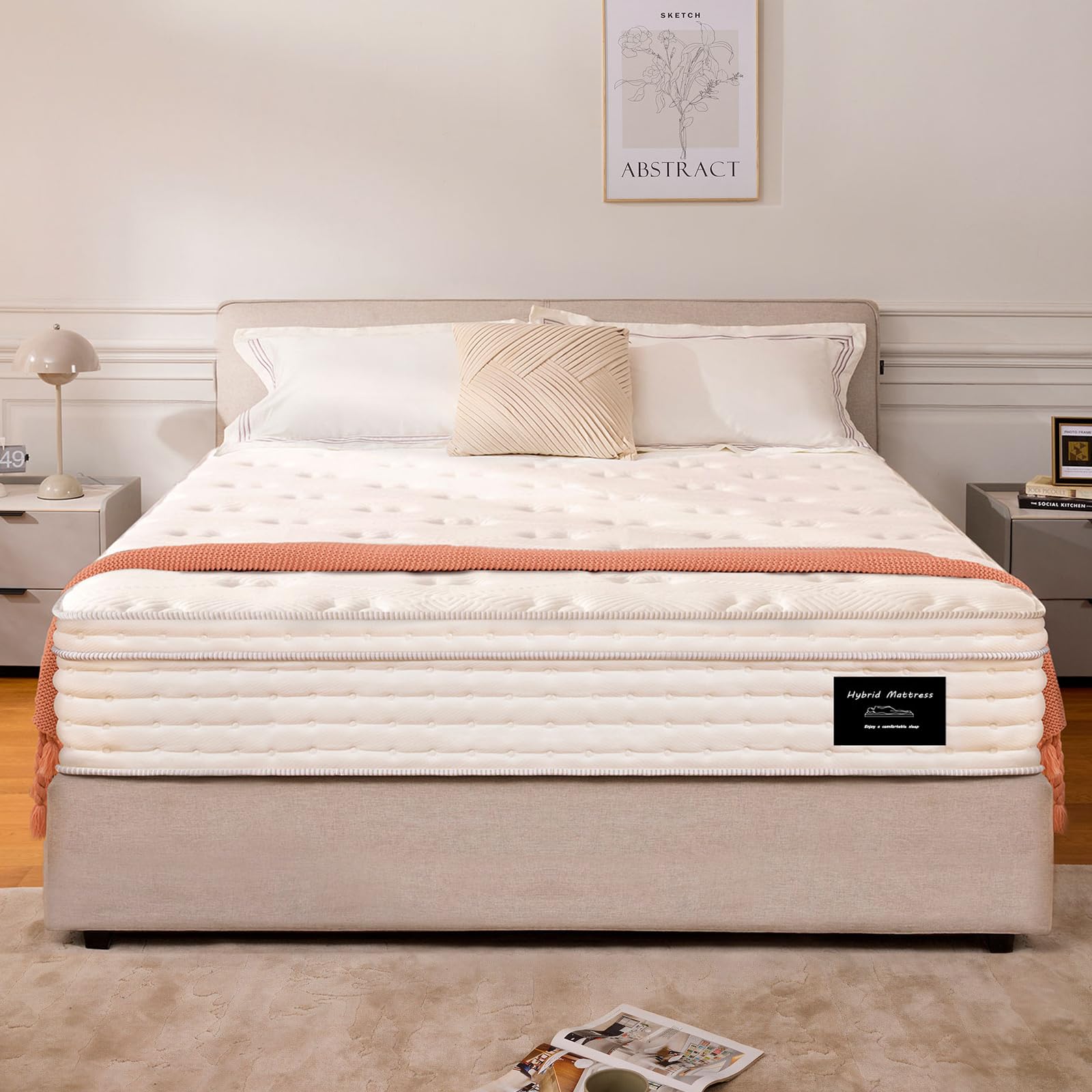 UniPon 12 Inch Hybrid Mattress Twin, Spring Mattress with Gel Memory Foam, Medium Firm Mattress, Assembled in USA, Supportive Individually Pocket Spring Mattress, Bed in a Box, Pressure Relief