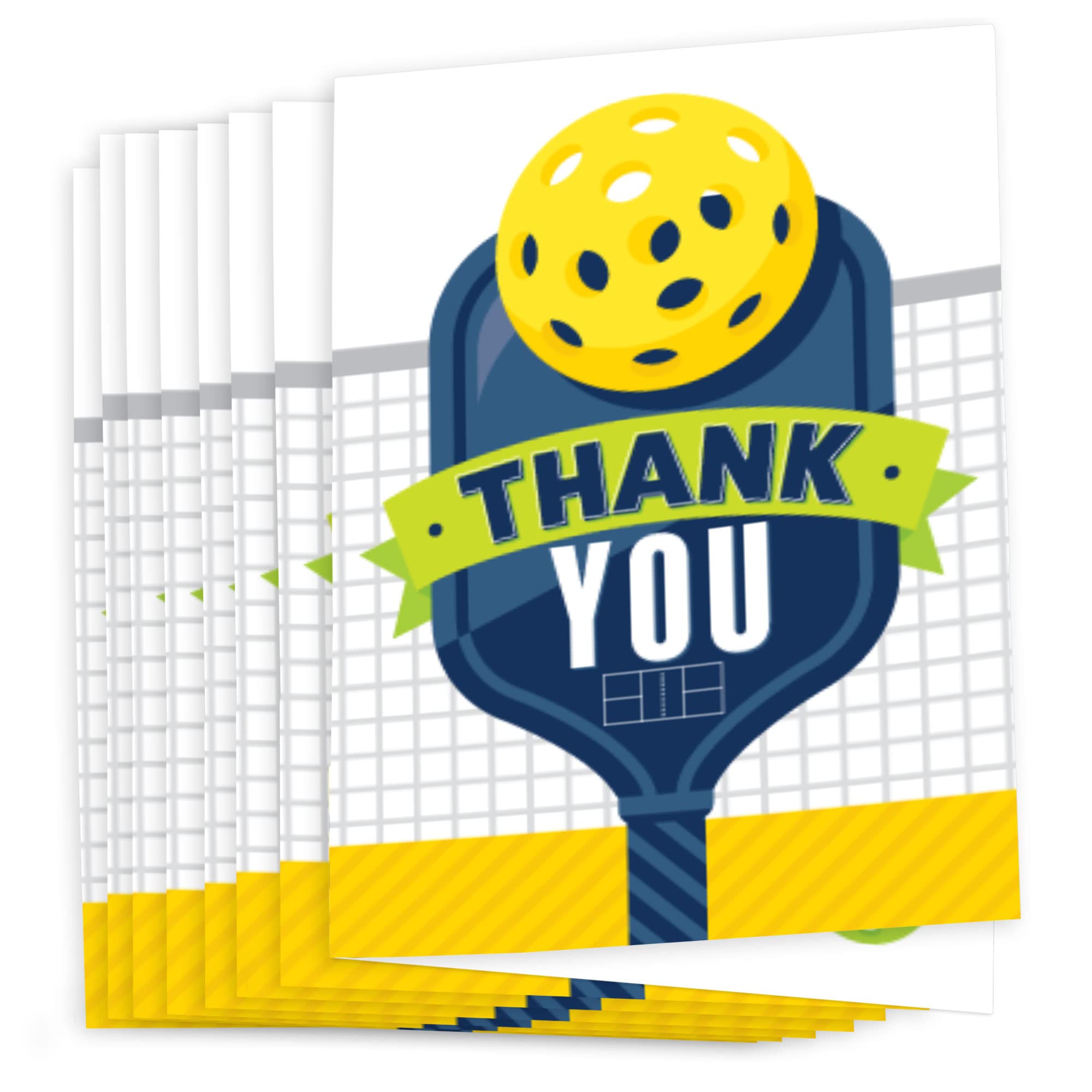 Big Dot of Happiness Let’s Rally - Pickleball - Birthday or Retirement Party Thank You Cards (8 count)