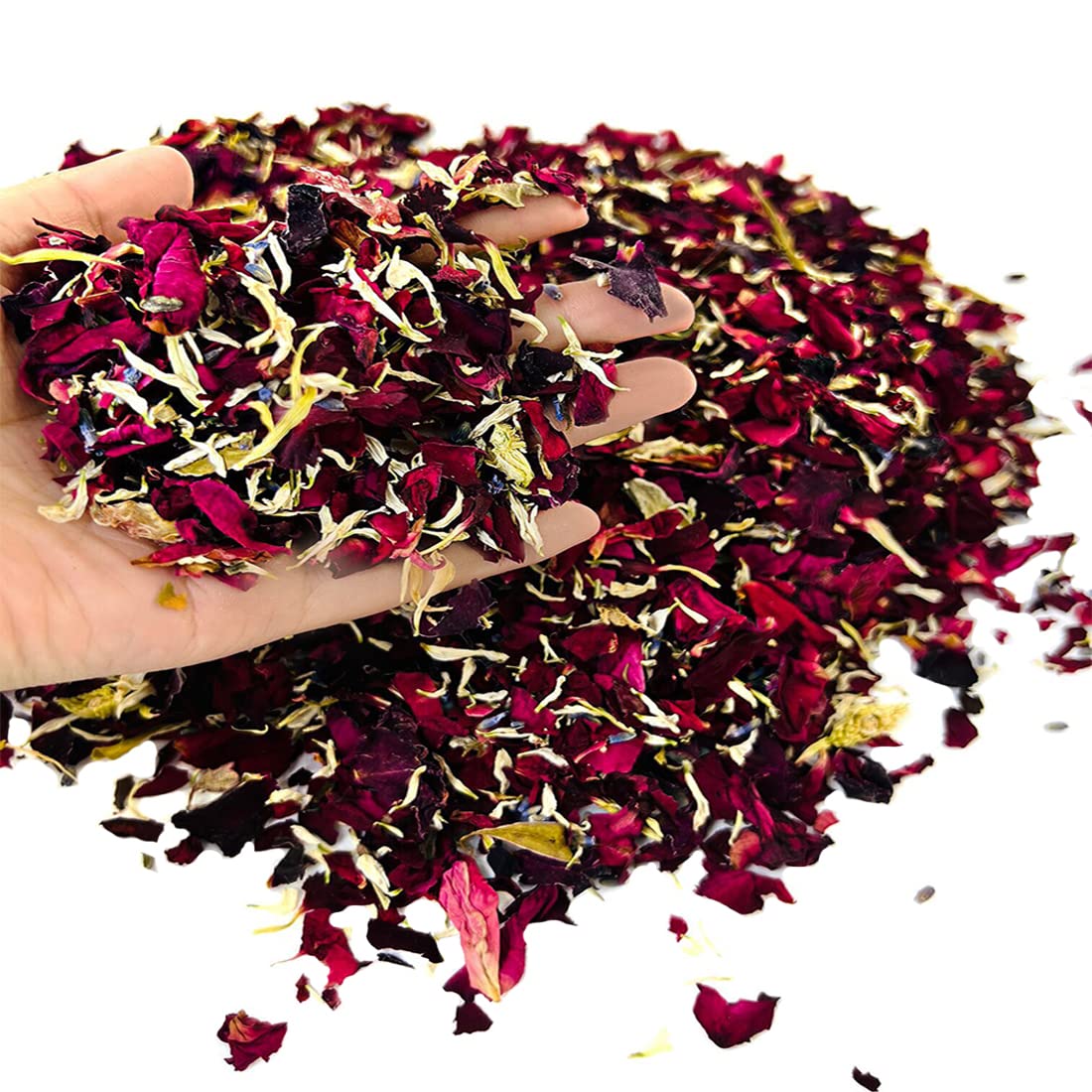 TooGet Wedding Confetti Dried Flower Petals, 100% Natural Confetti Dried Petals Biodegradable Petal Confetti for Wedding and Party Decoration - 115g (Red Roses Petals)