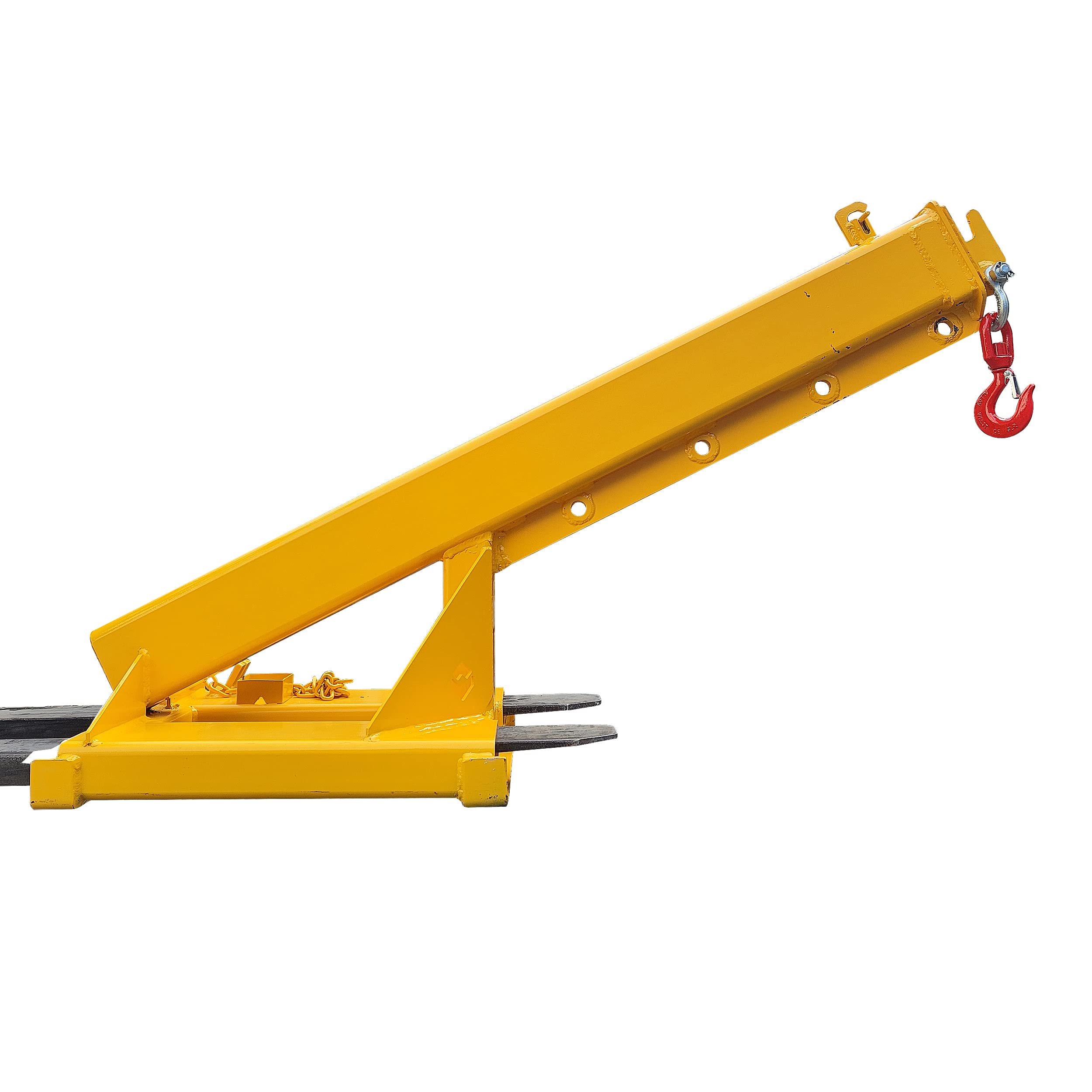 LGXEnzhuo Forklift Mobile Crane, Forklift Extension Attachments Crane, 6600lbs Loading Capacity, with Truss Hoist Jib Boom and Hook, for Towing Handling Equipment, Yellow