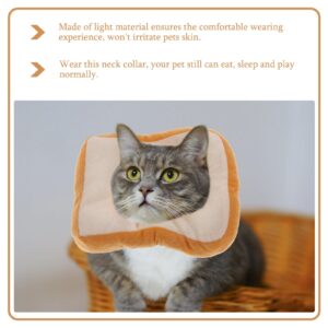 Mipcase Cute Neck Adjustable Puppy Toast After Surgery, Elizabeth Design Cat Lovely Bread Cats S Kitten/to Cone: Stop Soft Size for Soft- Cones Bite Collar: with